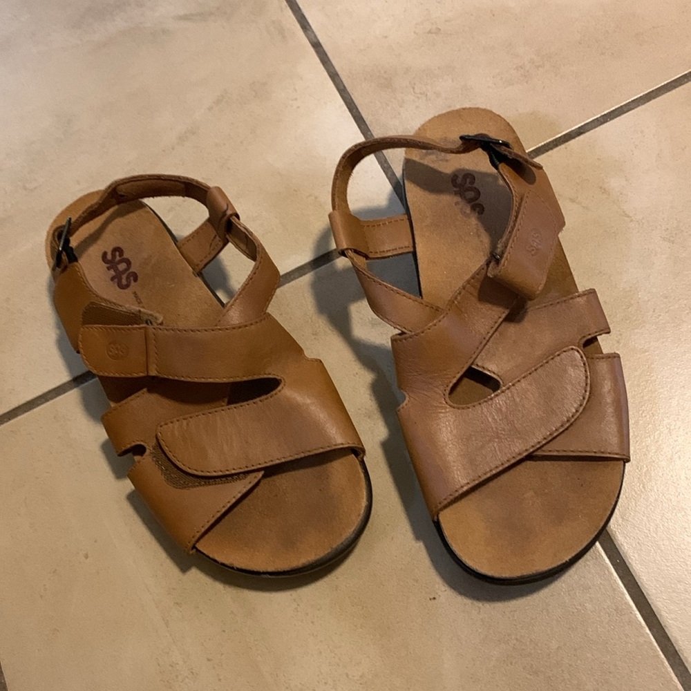 SAS Velcro, leather sandals